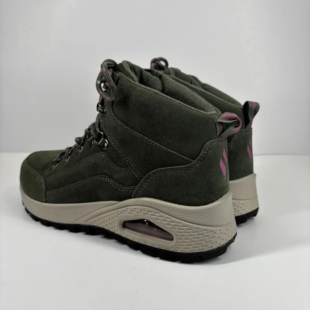 Skechers Uno Rugged Women's US 10 Olive Green Suede Hiking Fashion Sneaker Boots